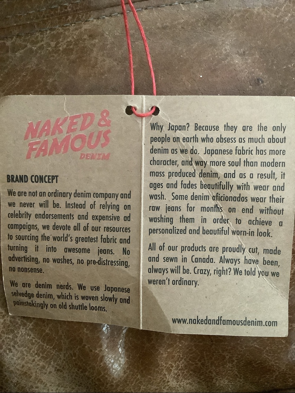 Naked & Famous Denim Red, Blue & Cream Classic Slub Tag Tee - Picture 7 of 9